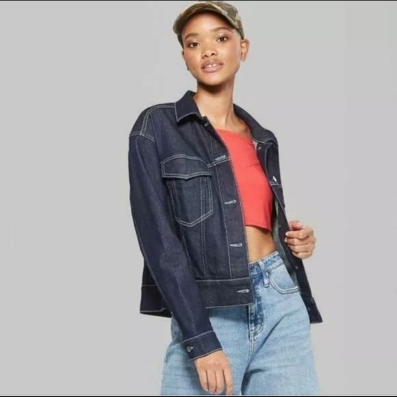 wild fable Jackets & Blazers - NWT Wild Fable szM dark rinse trucker jean jacket